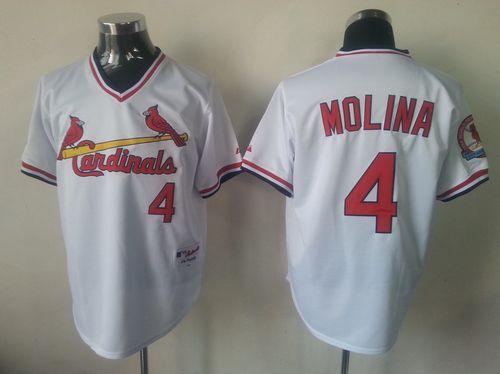 Cardinals #4 Yadier Molina White 1982 Turn Back The Clock Stitched Jersey - Zenithce