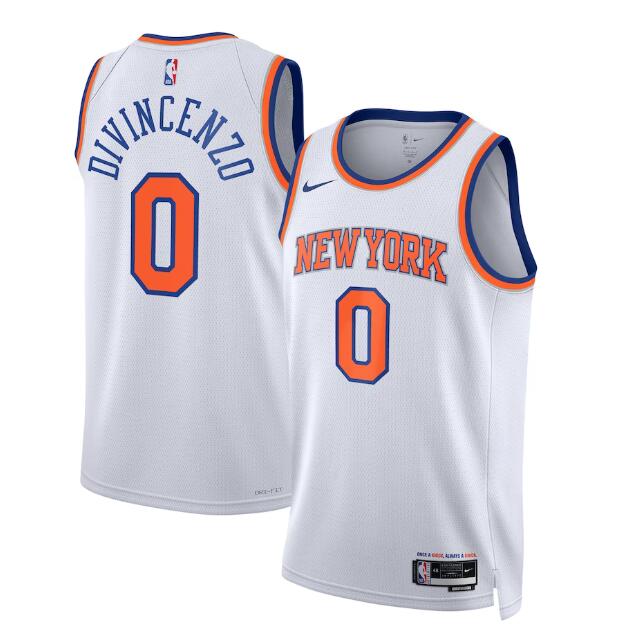 New York Knicks #0 Donte DiVincenzo White Association Edition Swingman Stitched Jersey - Zenithce