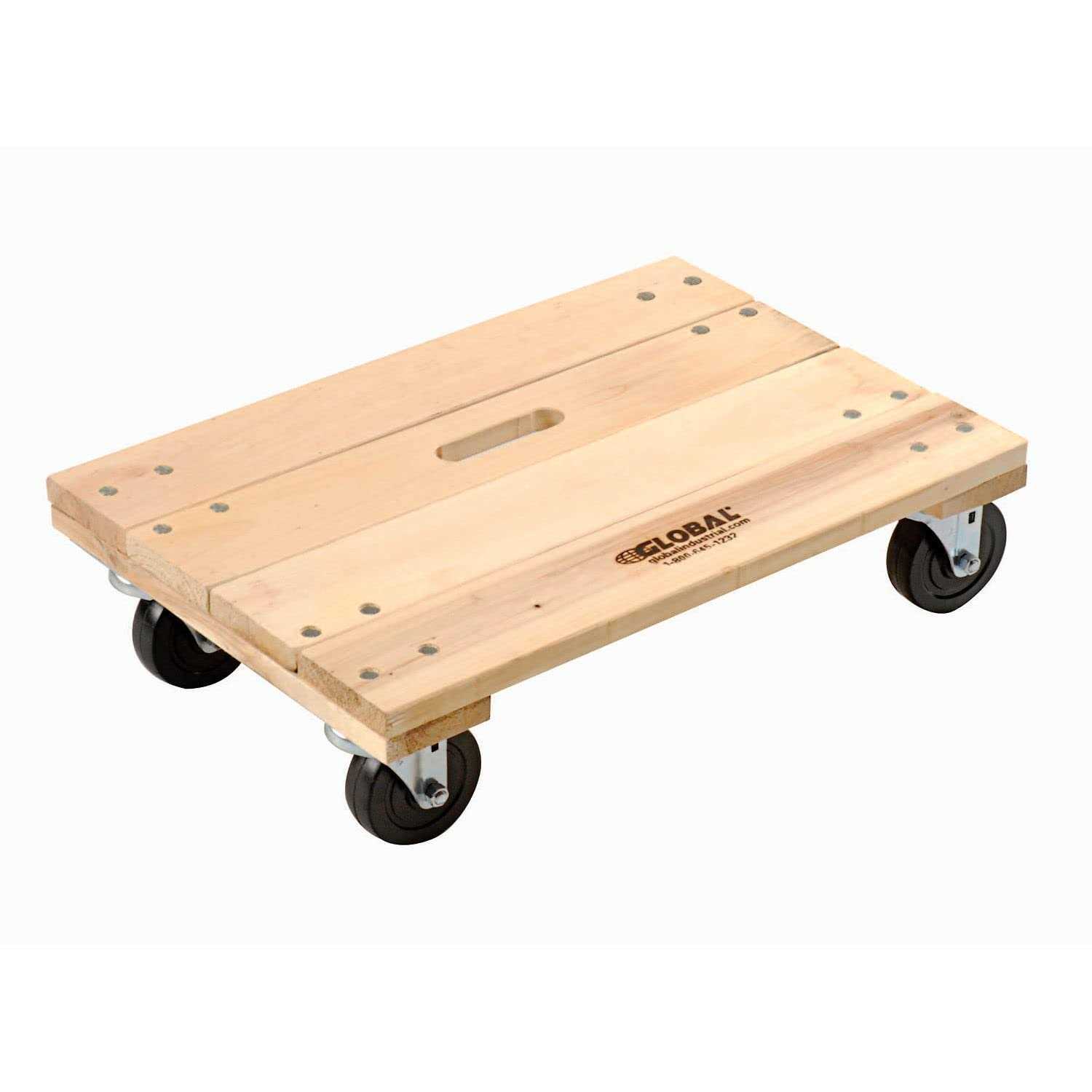 Global Industrial Hardwood Dolly with Carpeted Deck Ends - Zenithce