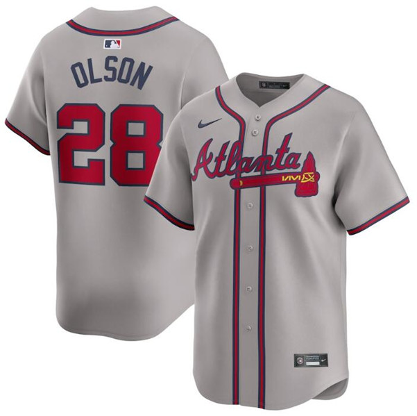 Atlanta Braves #28 Matt Olson Gray 2024 Away Limited Stitched Jersey - Zenithce