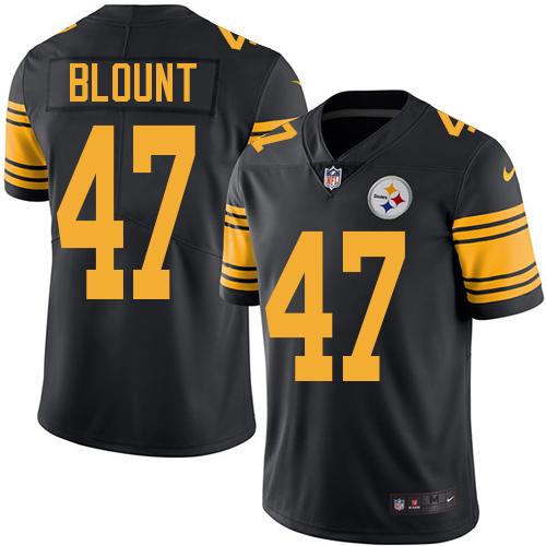 Steelers #47 Mel Blount Black Stitched Limited Rush Nike Jersey - Zenithce