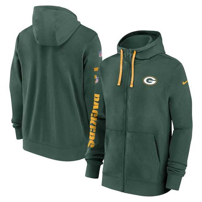 Green Bay Packers Green 2024 Team Full-Zip Hoodie - Zenithce