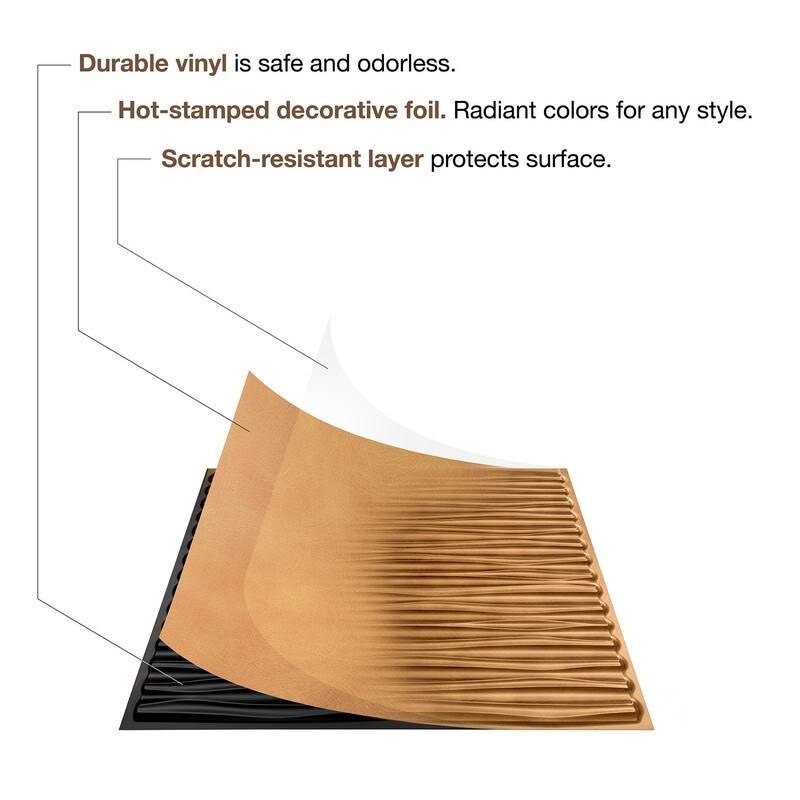 Fasade Coffer Decorative Vinyl 2ft x 2ft Lay In Ceiling Tile - Zenithce