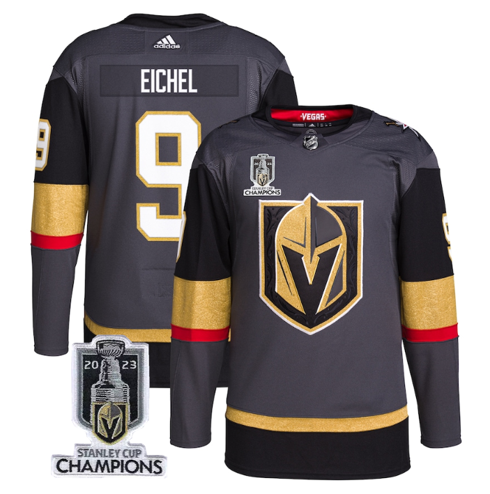 Vegas Golden Knights #9 Jack Eichel Gray 2023 Stanley Cup Champions Stitched Jersey - Zenithce