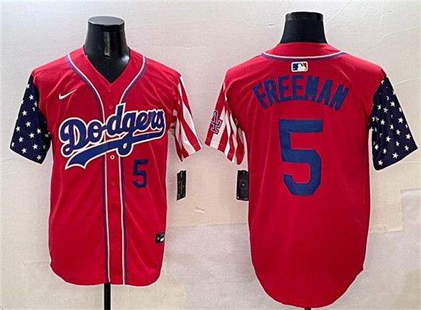 Los Angeles Dodgers #5 Freddie Freeman Red Limited Stitched Jersey - Zenithce