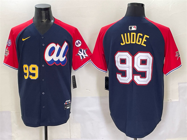 American League #99 Aaron Judge Navy Red Alternate 2025 All-Star With Patch Edition Limited Stitched Jersey - Zenithce