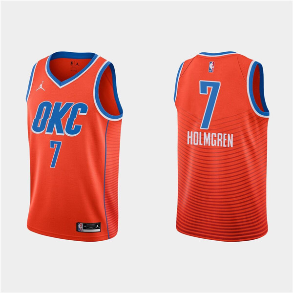 Oklahoma City Thunder #7 Chet Holmgren Orange Stitched Jersey - Zenithce