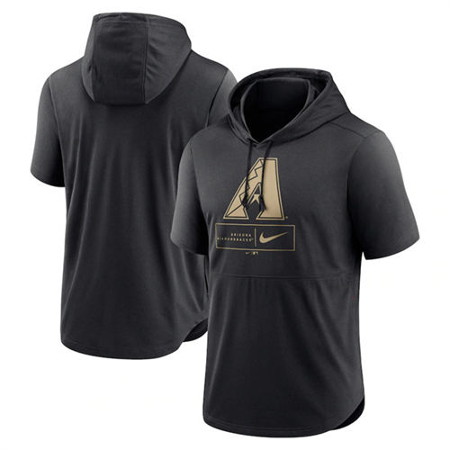 Arizona Diamondbacks Black Short Sleeve Pullover Hoodie - Zenithce
