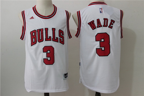 Chicago Bulls #3 Dwyane Wade White Revolution 30 Swingman Adidas Jersey - Zenithce