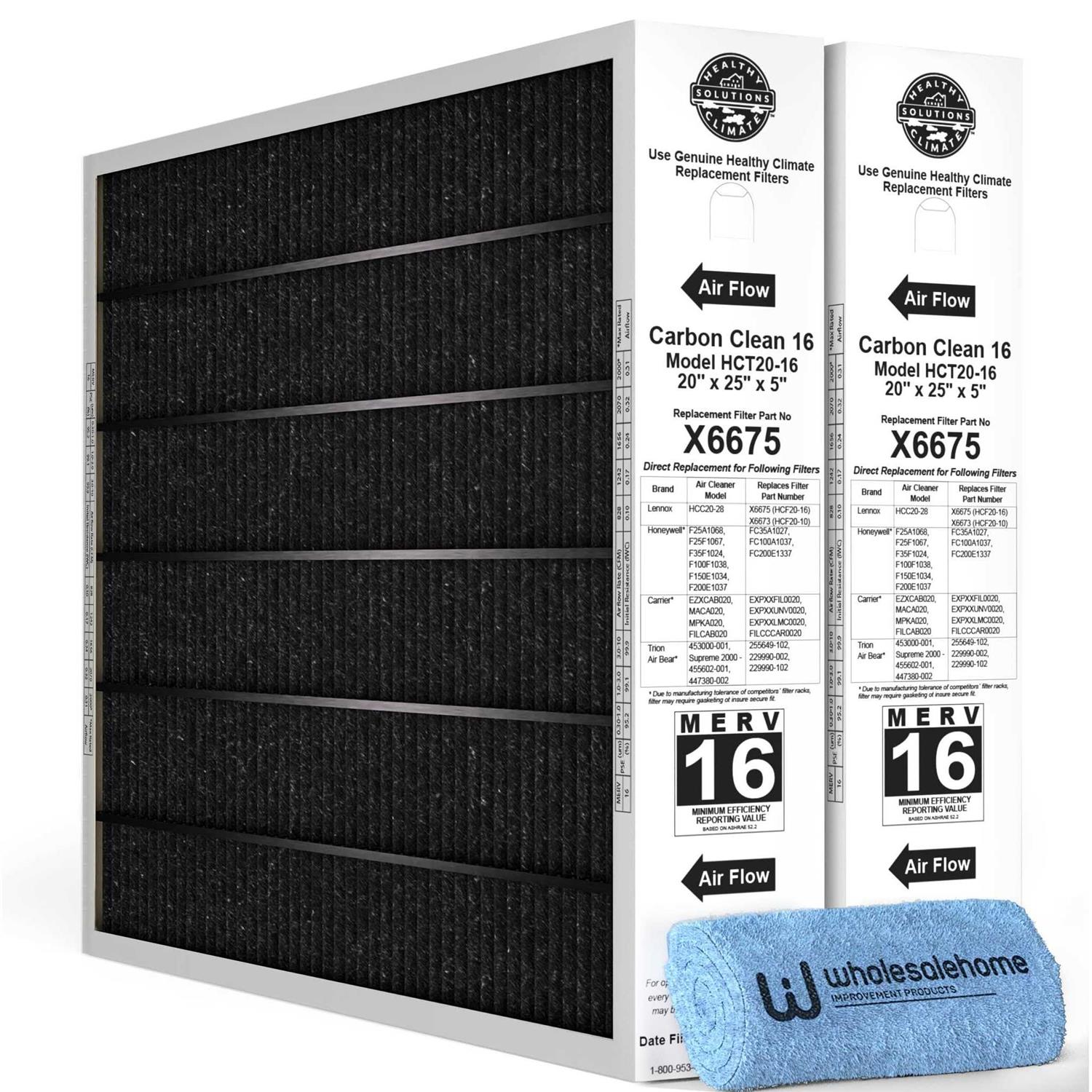 Lennox X6675 (2-Pack) – Healthy Climate MERV 16 Replacement Filter 20 x 25 x 5 - Zenithce