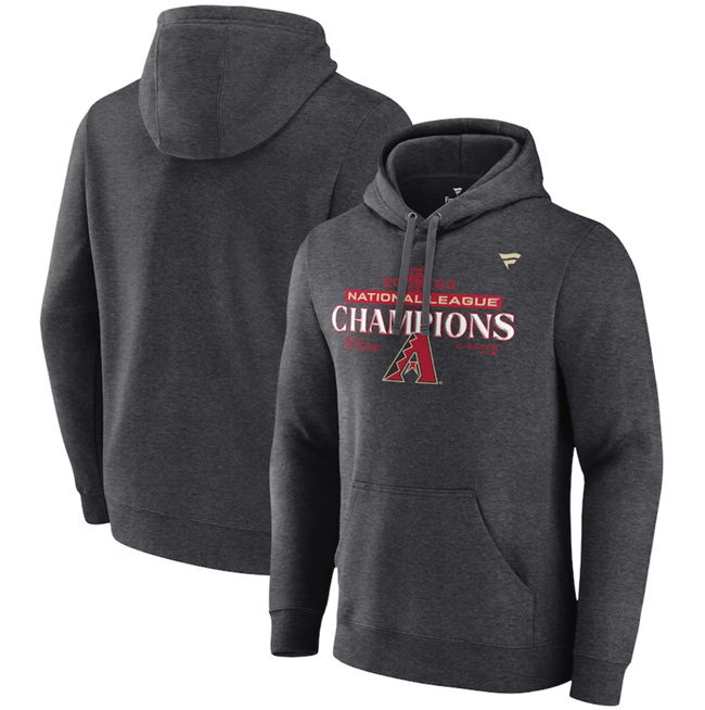 Arizona Diamondbacks Heather Charcoal 2023 National League Champions Locker Room Pullover Hoodie - Zenithce