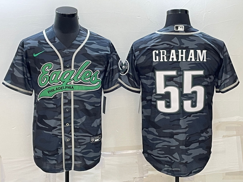 Philadelphia Eagles #55 Brandon Graham Gray Camo With Patch Cool Base Stitched Jersey - Zenithce