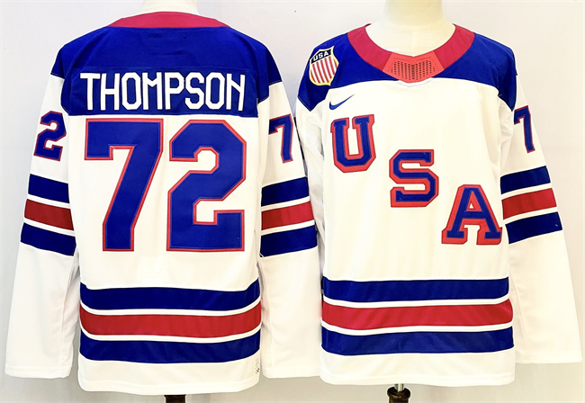 USA #72 Tage Thompson White 2025-2026 Stitched Jersey - Zenithce