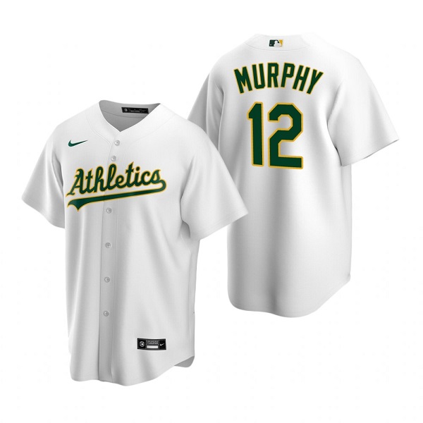 Oakland Athletics #12 Sean Murphy White Cool Base Stitched Jersey - Zenithce