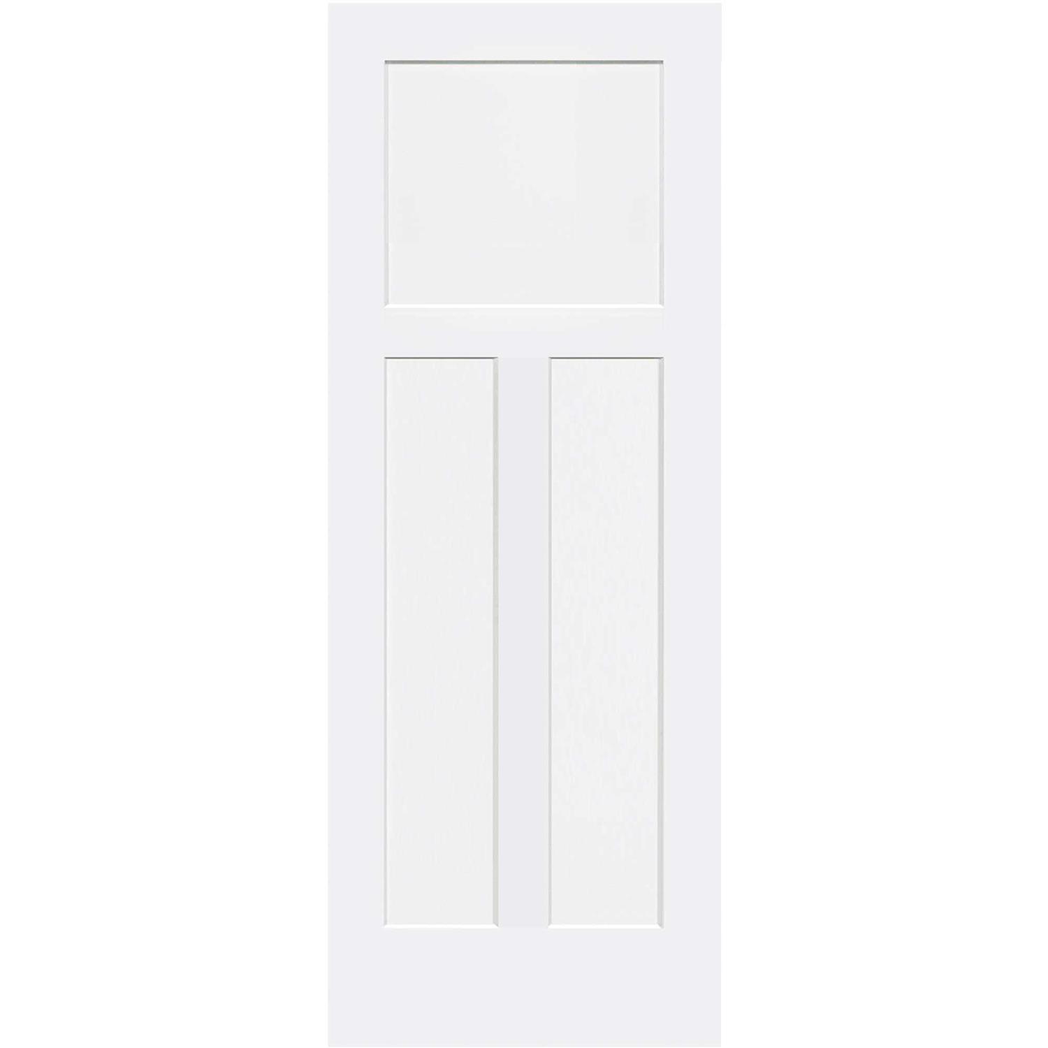Kimberly Bay 80 in. White 1+2 Panel Shaker Solid Core Pine Interior Door Slab - Zenithce