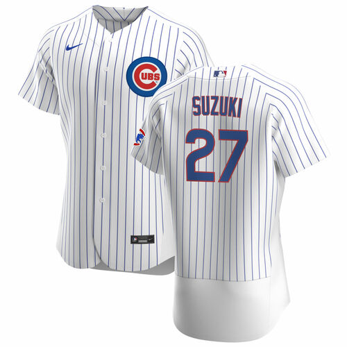 Chicago Cubs #27 Seiya Suzuki White Flex Base Stitched Jersey - Zenithce