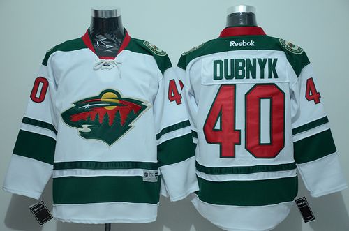Wild #40 Devan Dubnyk White Stitched Jersey - Zenithce