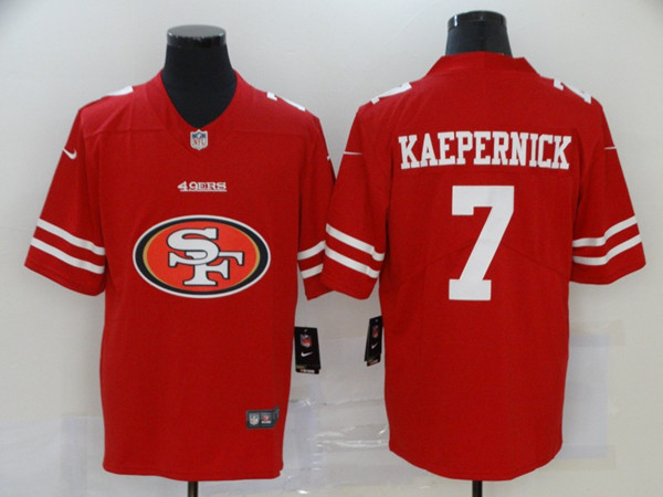 San Francisco 49ers #7 Colin Kaepernick Red 2020 Team Big Logo Limited Stitched Jersey - Zenithce