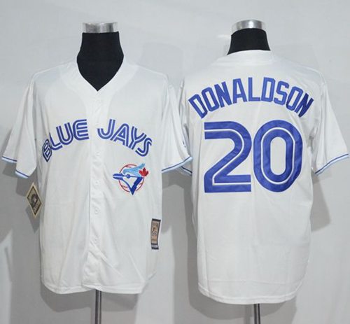 Blue Jays #20 Josh Donaldson White Cooperstown Throwback Stitched Jersey - Zenithce