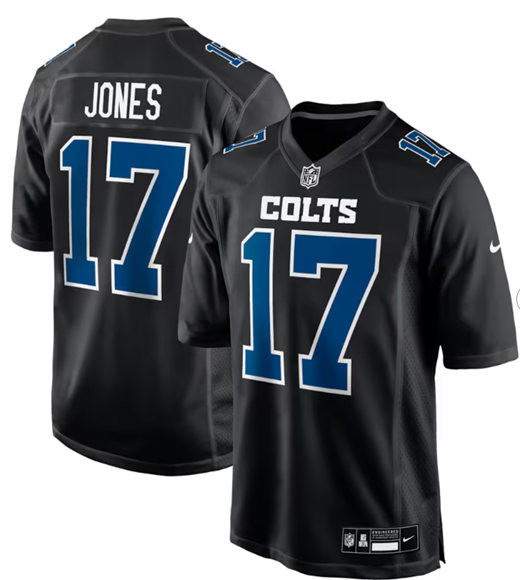 Indianapolis Colts #17 Daniel Jones Black Stitched Game Jersey - Zenithce