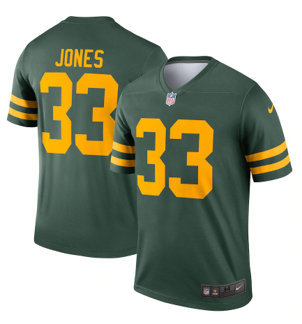 Green Bay Packers #33 Aaron Jones 2021 Green Legend Stitched Football Jersey - Zenithce