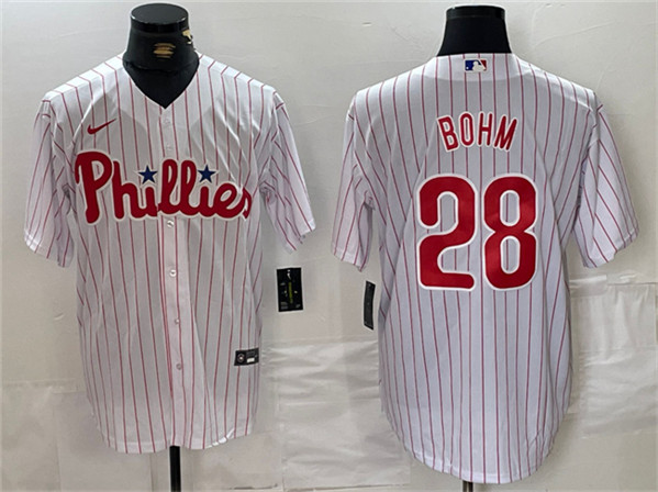 Philadelphia Phillies #28 Alec Bohm White Cool Base Stitched Jersey - Zenithce