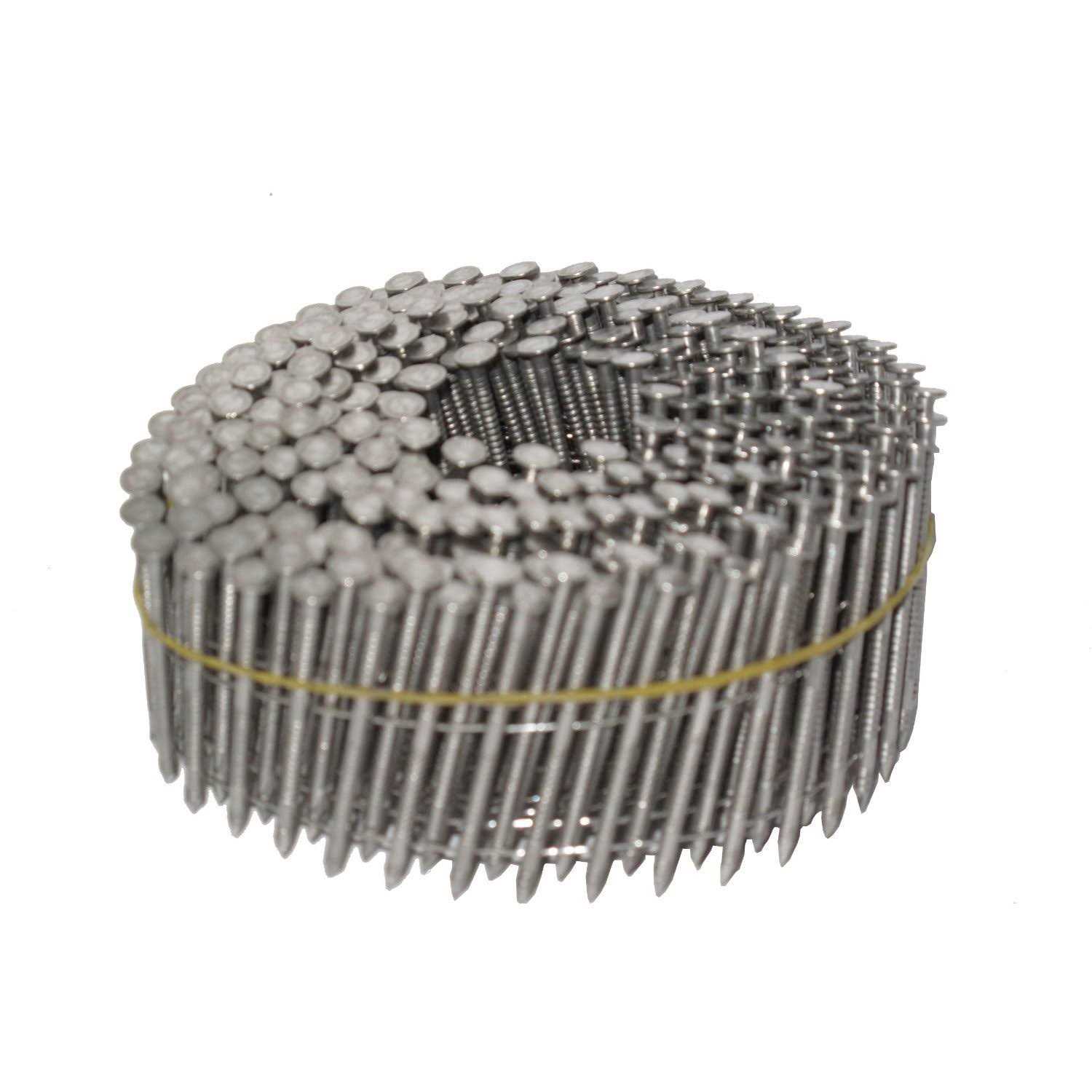 NailPro 2 inch by 0.093 – 15 Degree Wire Coil – Stainless Steel – Ring Shank Siding Nail 3600 Pc. / Ctn - Zenithce