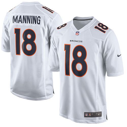 Broncos #18 Peyton Manning White Stitched Game Event Nike Jersey - Zenithce