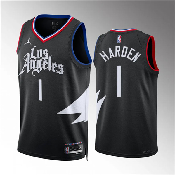 Los Angeles Clippers #1 James Harden Black Statement Edition Stitched Jersey - Zenithce