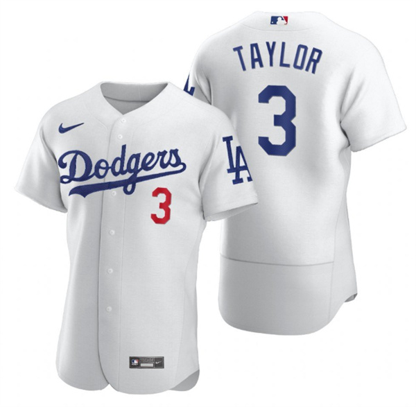 Los Angeles Dodgers #3 Chris Taylor White Flex Base Stitched Jersey - Zenithce