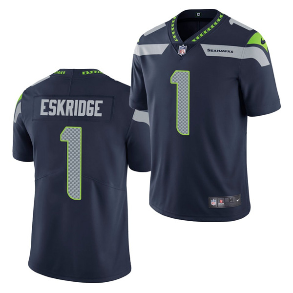 Seattle Seahawks #1 D'Wayne Eskridge Navy Vapor Untouchable Limited Stitched Jersey - Zenithce