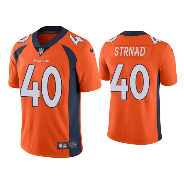 Denver Broncos #40 Justin Strnad Orange Vapor Untouchable Limited Stitched Jersey - Zenithce