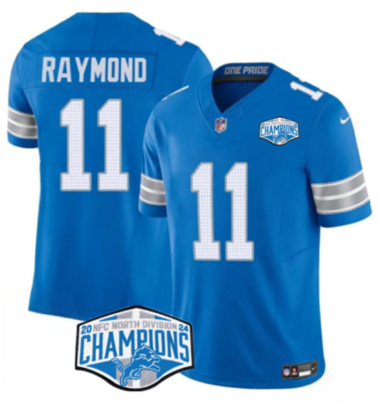 Detroit Lions #11 Kalif Raymond Blue 2024 NFC North Champions F.U.S.E. Vapor Limited Stitched Jersey - Zenithce