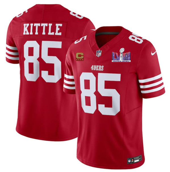 San Francisco 49ers #85 George Kittle Red 2024 F.U.S.E. Super Bowl LVIII Patch And 4-Star C Patch Vapor Untouchable Limited Stitched Jersey - Zenithce