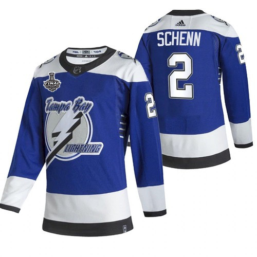 Tampa Bay Lightning #2 Luke Schenn 2021 Blue Stanley Cup Final Bound Reverse Retro Stitched Jersey - Zenithce