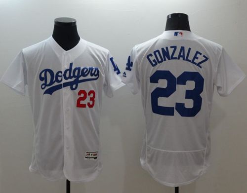 Dodgers #23 Adrian Gonzalez White Flexbase Authentic Collection Stitched Jersey - Zenithce