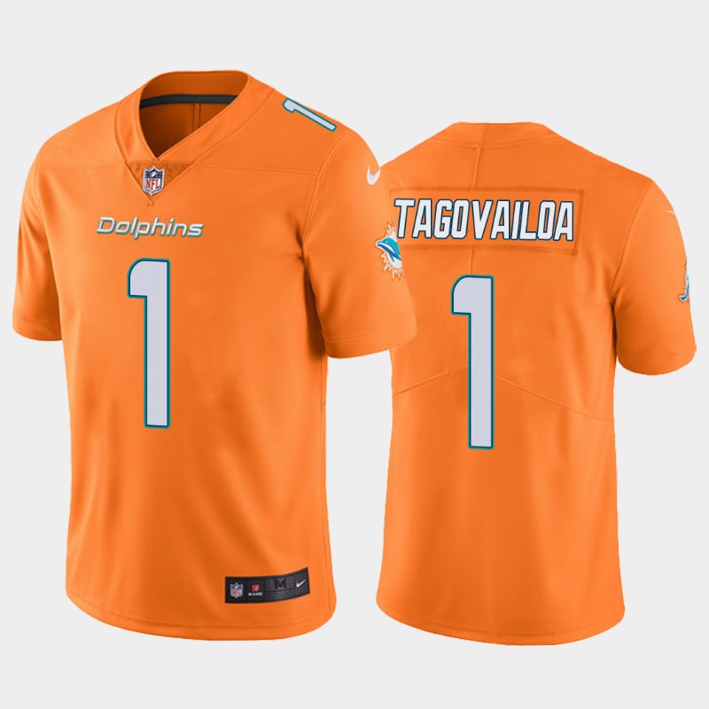 Miami Dolphins #1 Tua Tagovailoa 2020 Orange Color Rush Limited Stitched Jersey - Zenithce