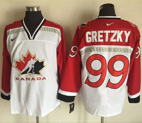 Team CA. #99 Wayne Gretzky White Red Nike Throwback Stitched Jersey - Zenithce