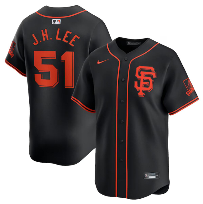 San Francisco Giants #51 Jung Hoo Lee Black 2024 Black AlternateLimited Stitched Jersey - Zenithce