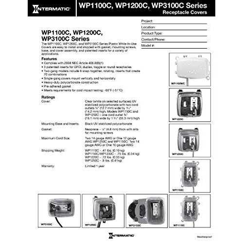Intermatic WP3100C Plastic In-Use Weatherproof Cover - Zenithce