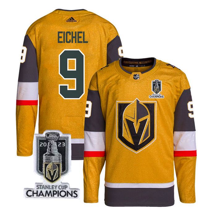 Vegas Golden Knights #9 Jack Eichel Gold 2023 Stanley Cup Champions Stitched Jersey - Zenithce
