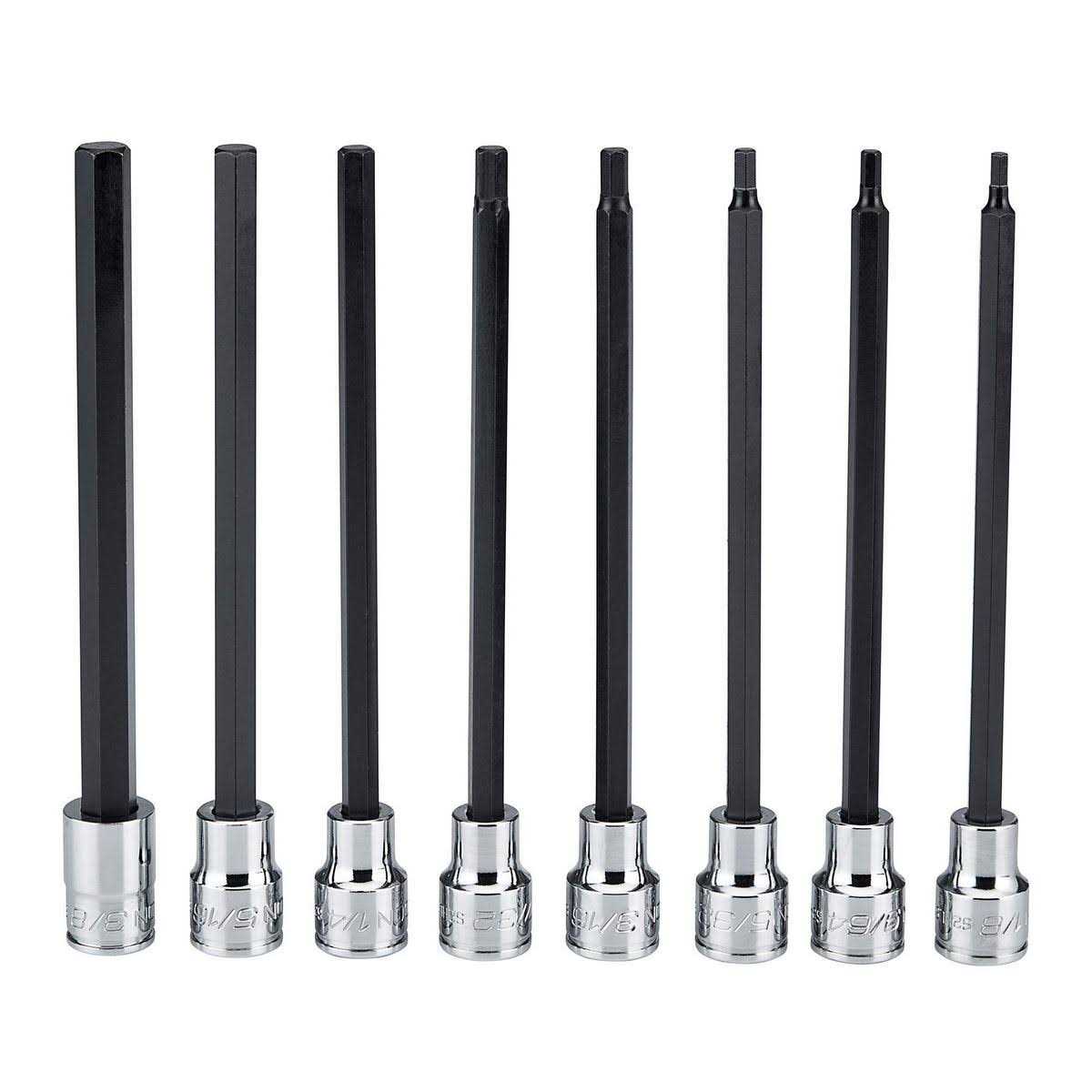 Icon 3/8 in. Drive Professional Long Hex Bit Socket Set - Zenithce