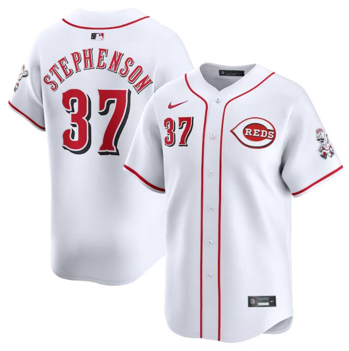 Cincinnati Reds #37 Tyler Stephenson White Home Limited Stitched Jersey - Zenithce