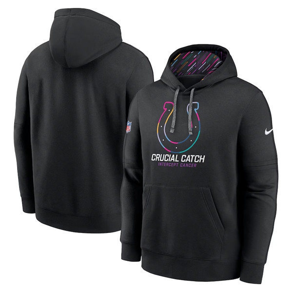 Indianapolis Colts Black 2024 Crucial Catch Club Pullover Hoodie - Zenithce