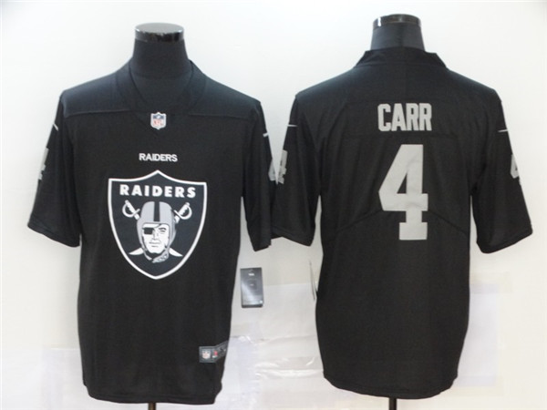 Raiders #4 Derek Carr 2020 Team Big Logo Black Limited Stitched Jersey - Zenithce