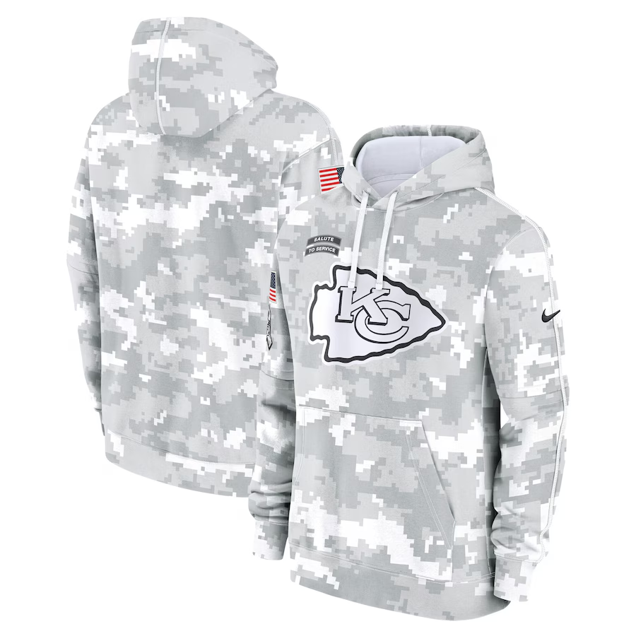 Kansas City Chiefs 2024 Arctic Camo Salute To Service Club Fleece Pullover Hoodie - Zenithce