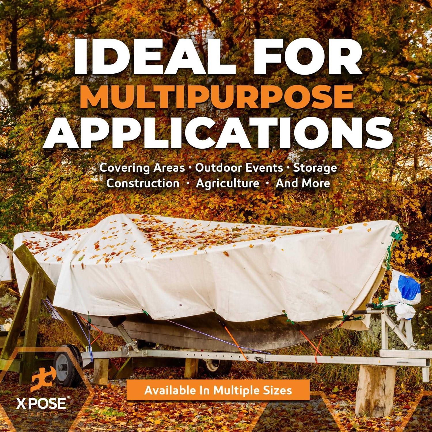 Xpose Safety Heavy Duty White Poly Tarp Multipurpose Protective Cover - Zenithce