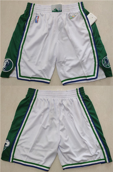 Dallas Mavericks White 75th Anniversary Shorts (Run Small) - Zenithce