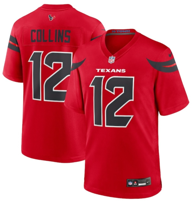 Houston Texans #12 Nico Collins Red Alternate Vapor Limited Football Stitched Jersey - Zenithce