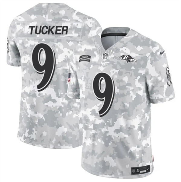 Baltimore Ravens #9 Justin Tucker 2024 F.U.S.E. Arctic Camo Salute To Service Limited Stitched Jersey - Zenithce
